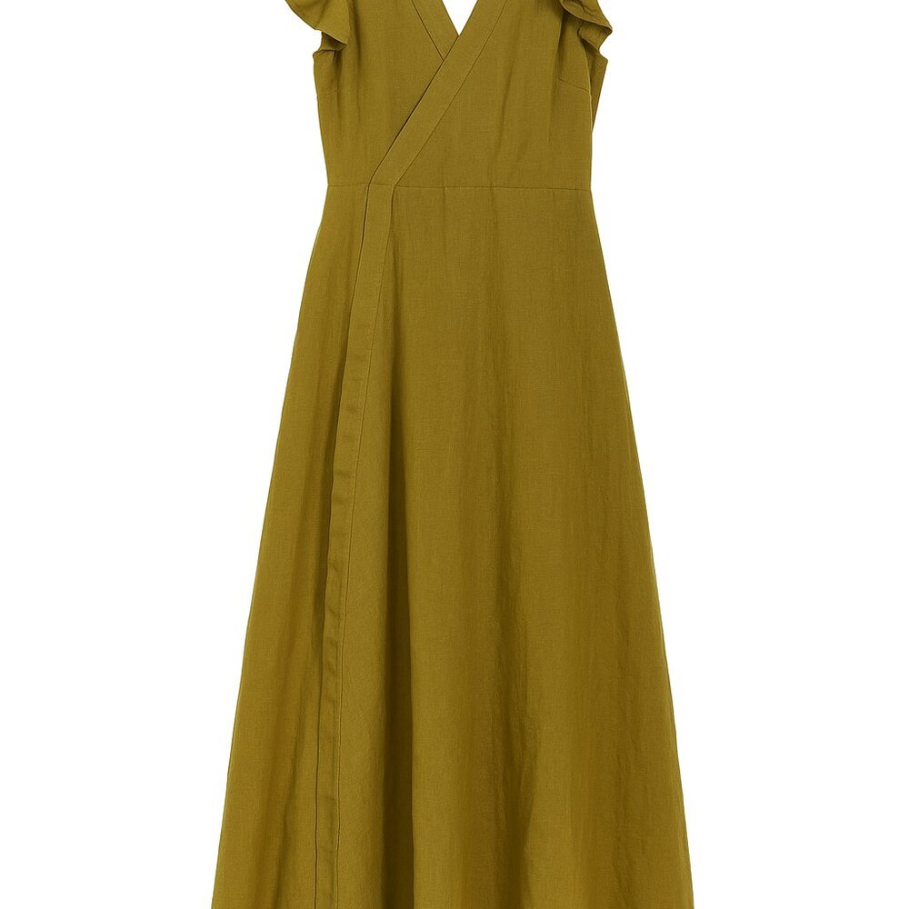madewell wrap dress -  golden/ mustard /yellow